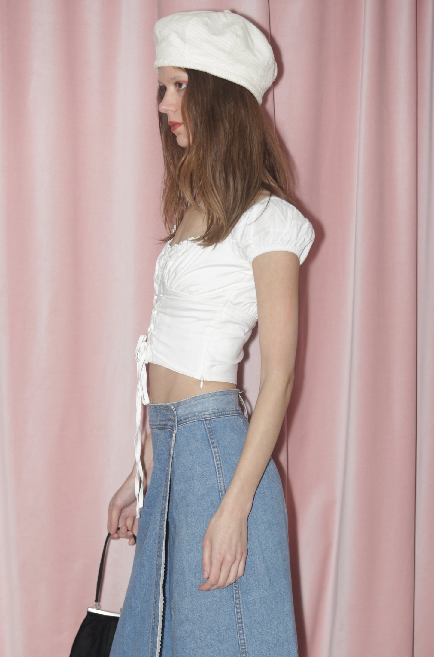 girl in white top