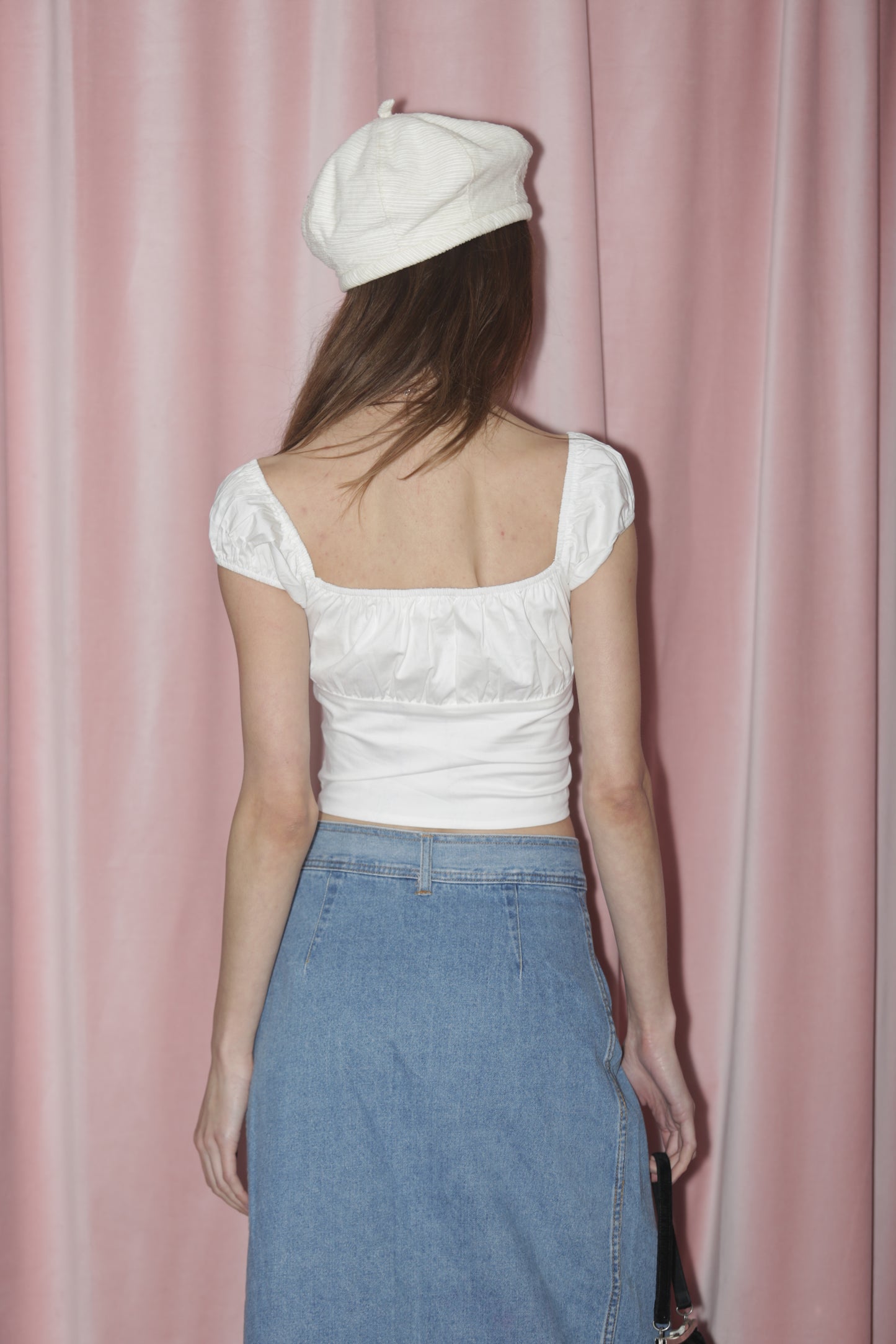 girl in white top