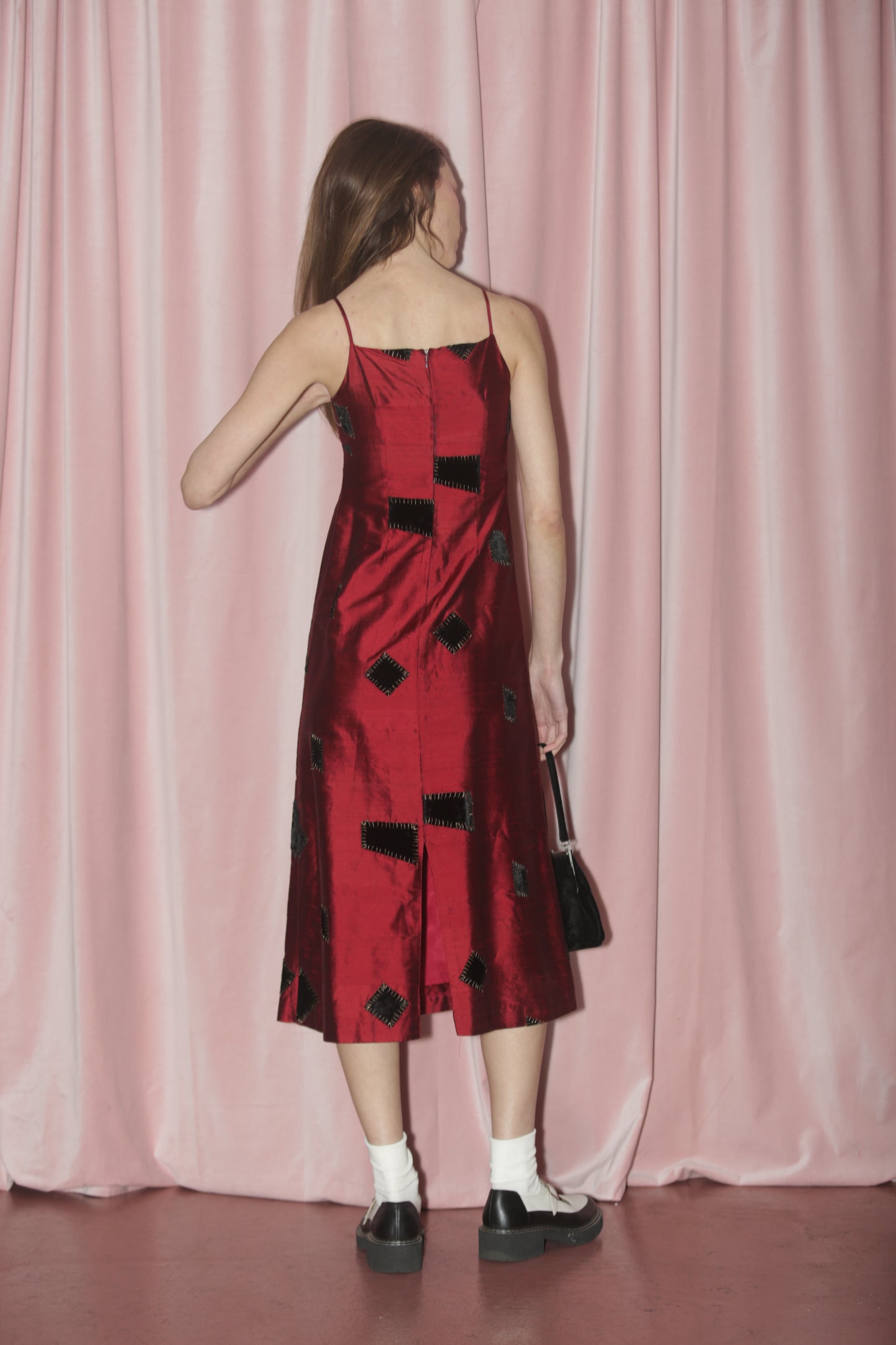 90s Red Patchwork Dress (XS)