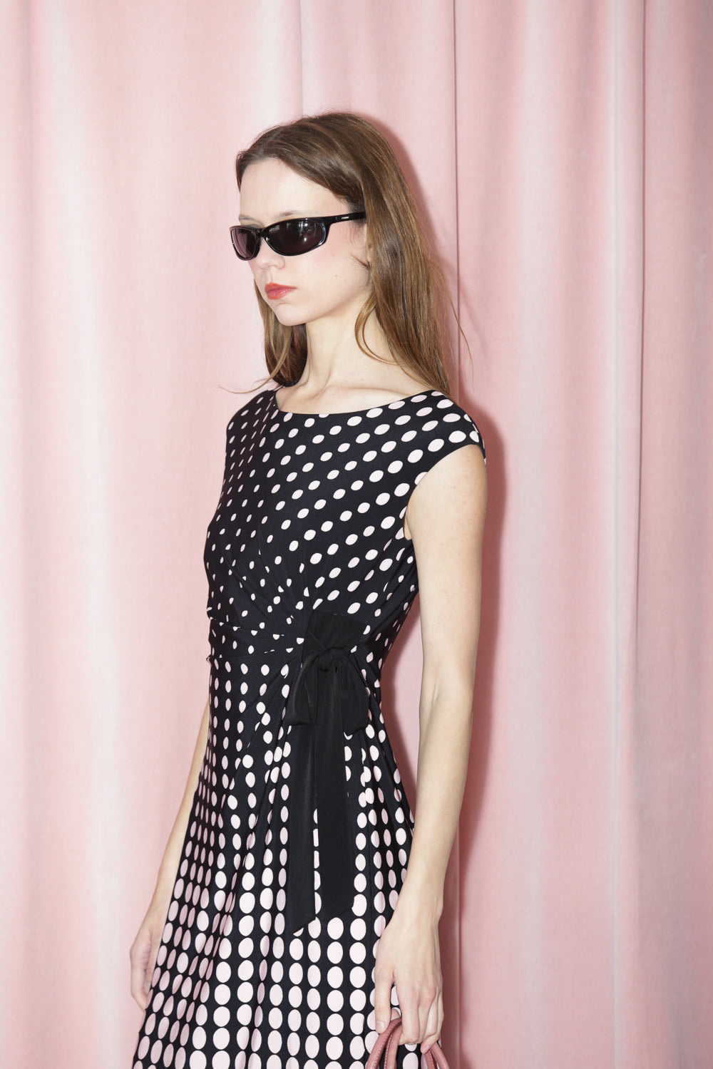 Pink & Black Polka Dot Dress (S)