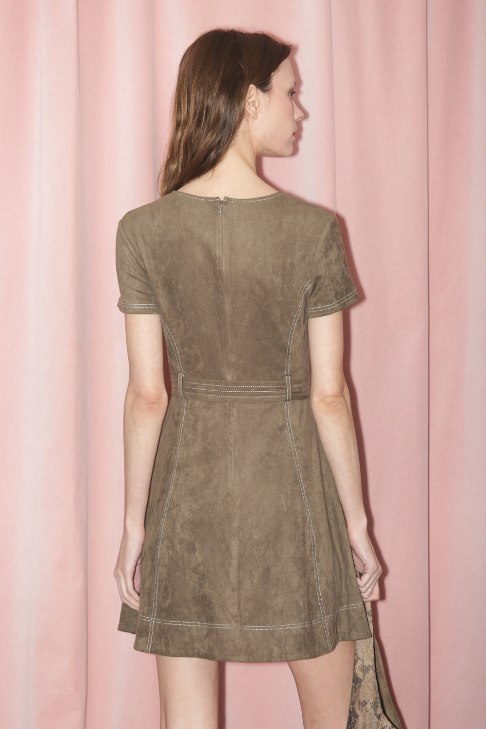 Taupe Faux Suede Dress (S)