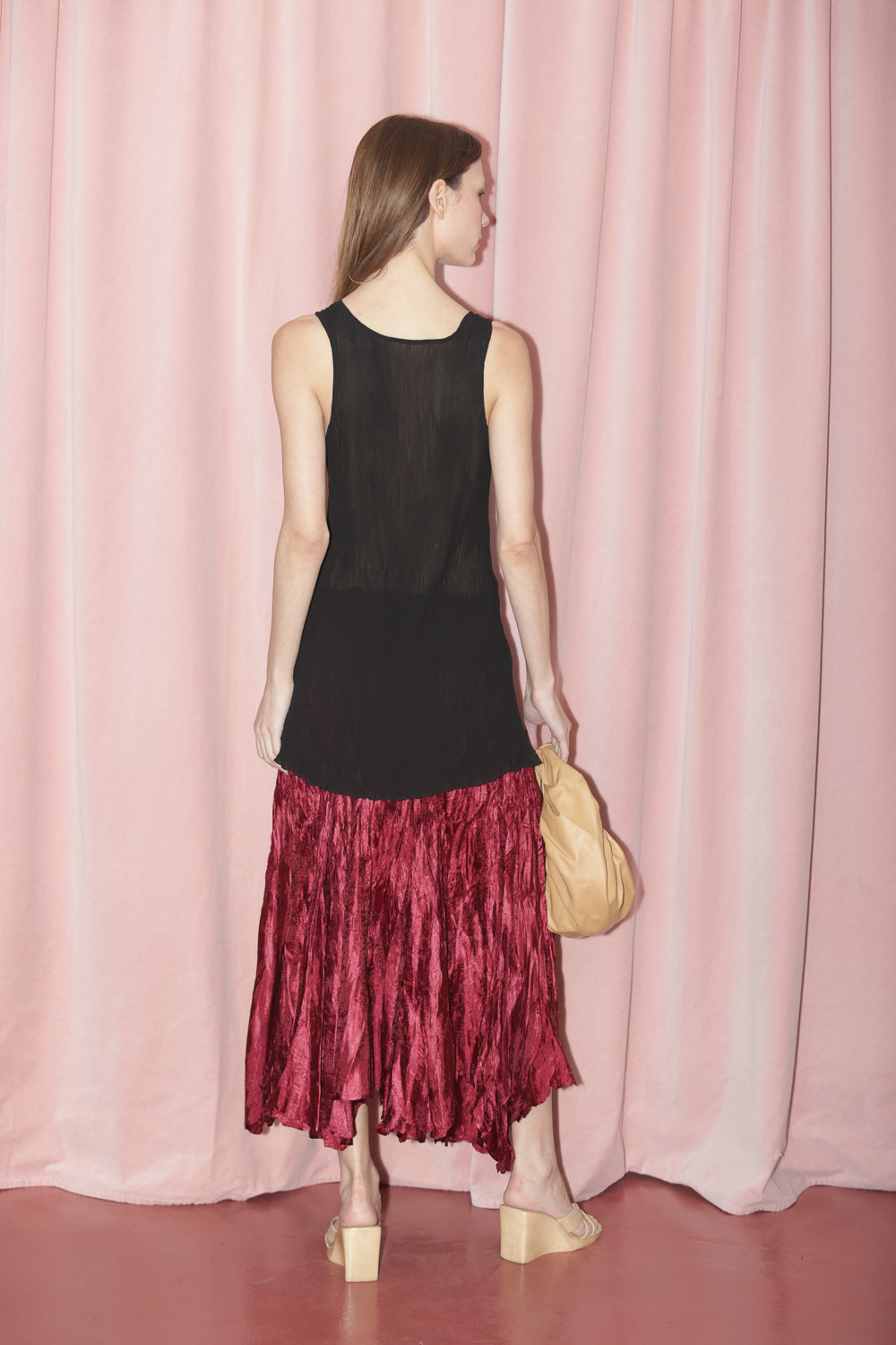 Black Sheer Open Tie Top (S)