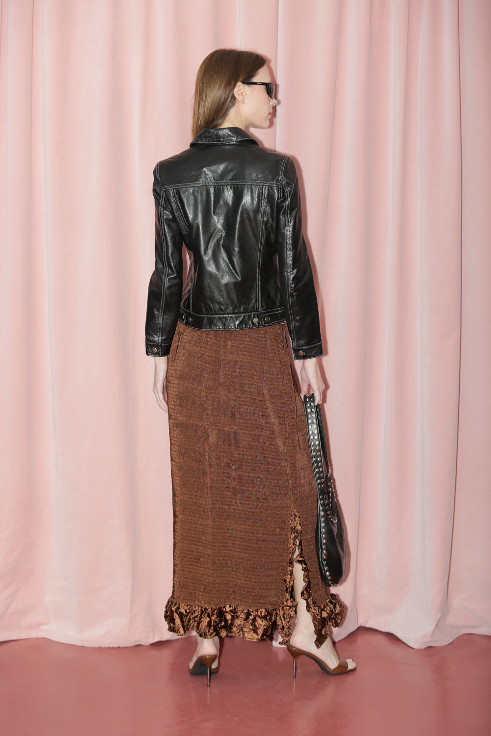 Brown Textured Skirt (S)