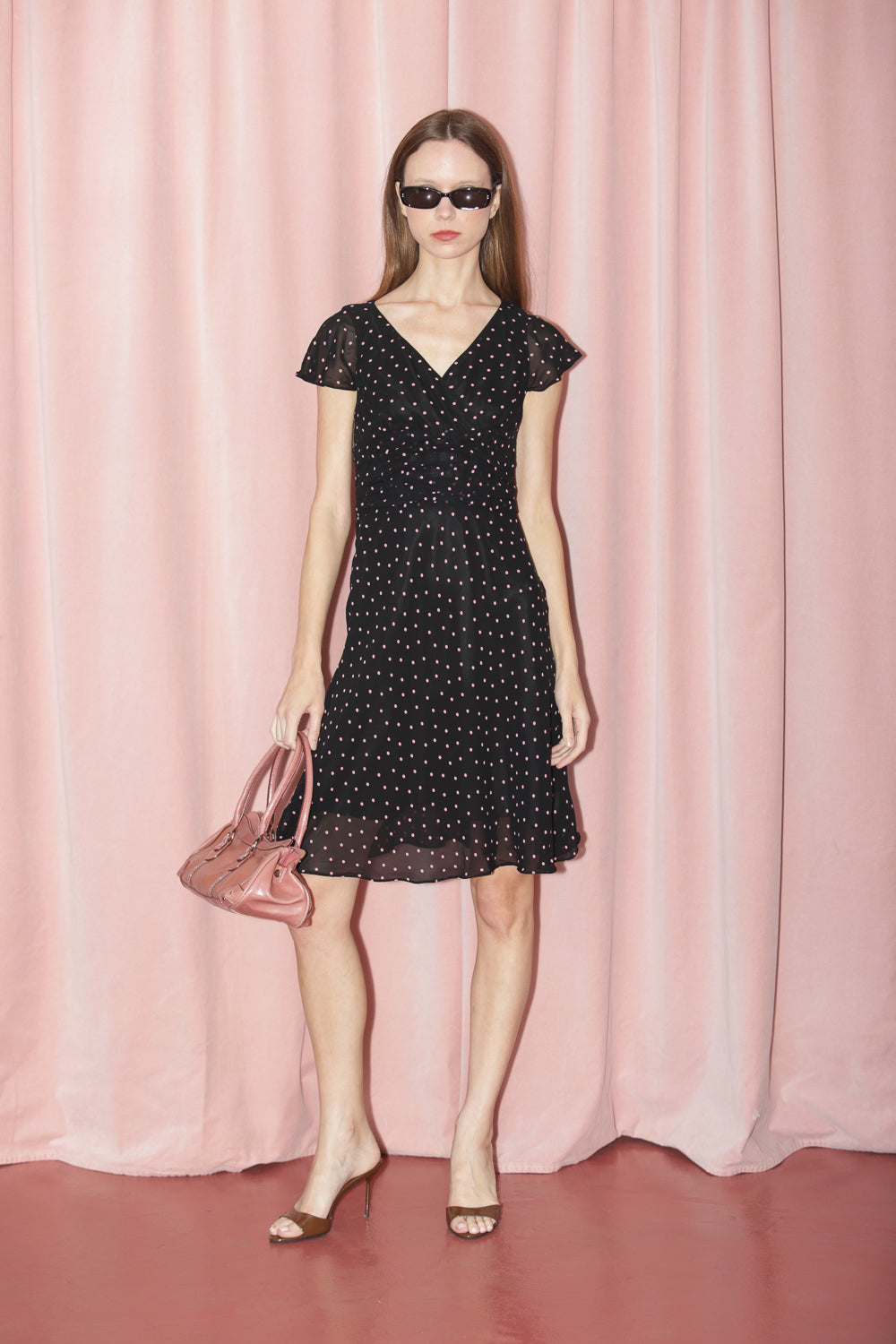 Black & Pink Polka Dot Dress (S)