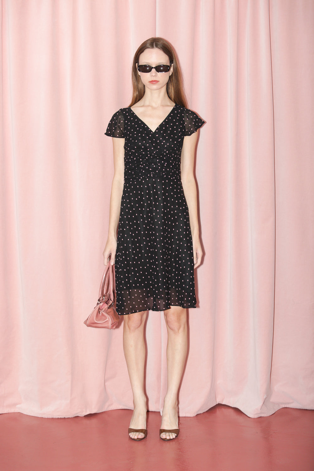 Black & Pink Polka Dot Dress (S)