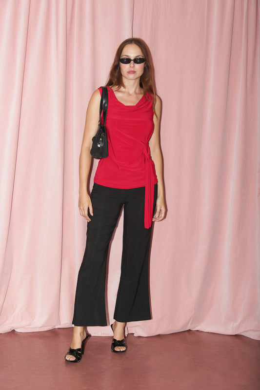 Red Sleeveless Blouse (S)