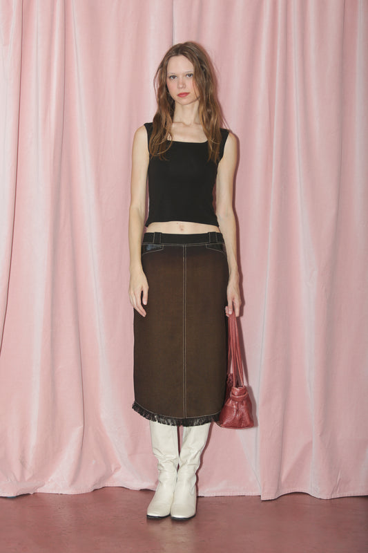 Burt Brown Western Skirt (S)