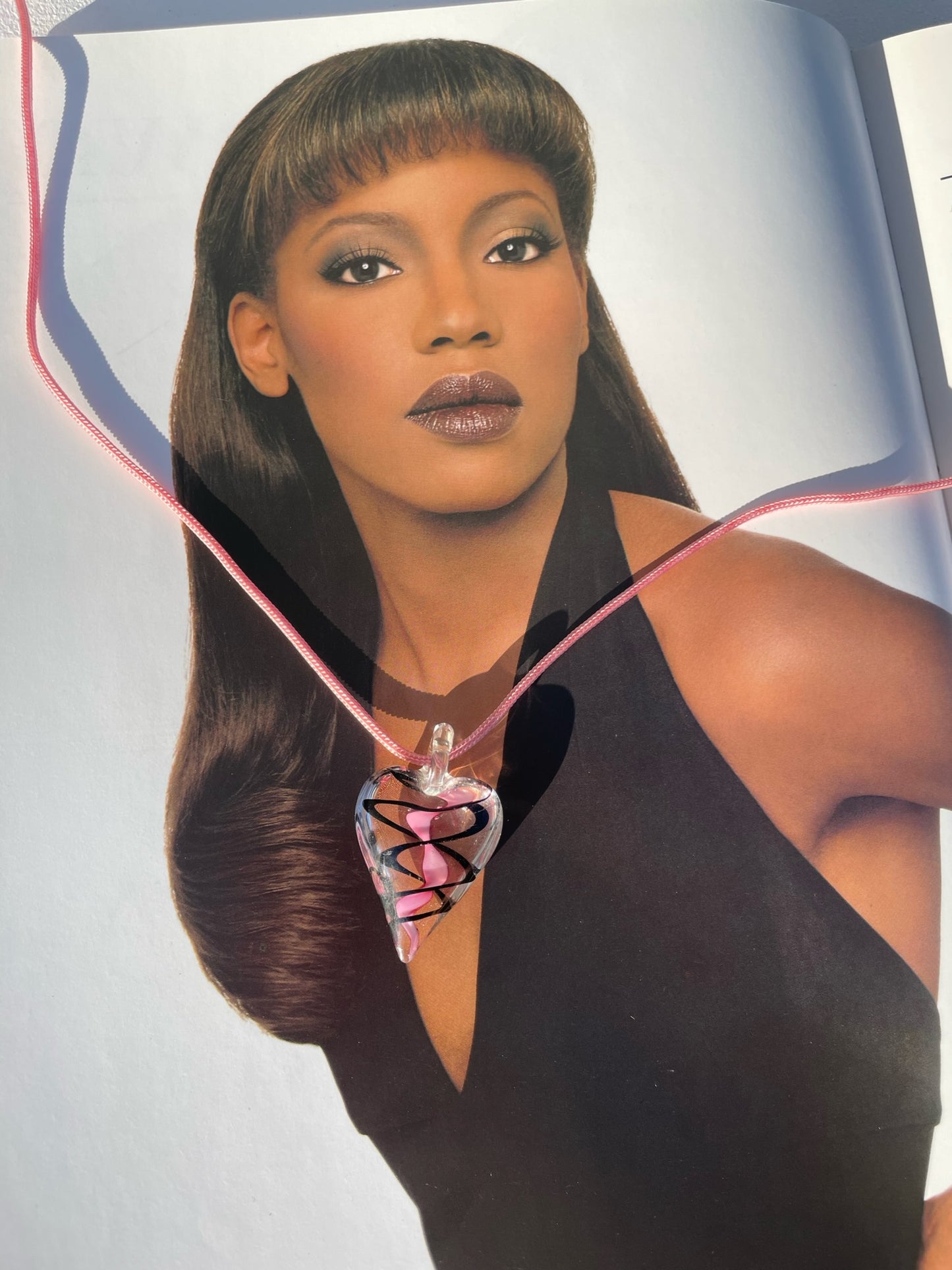 Vintage Heart Glass Pendant Necklace