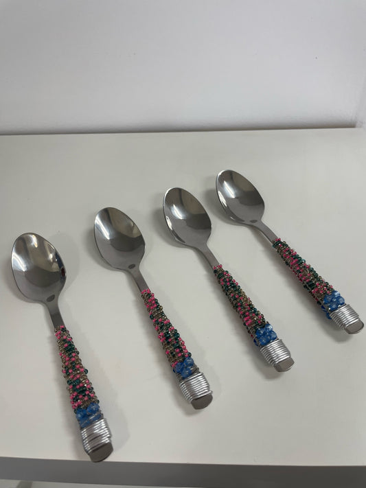 Vintage Beaded Spoon Set