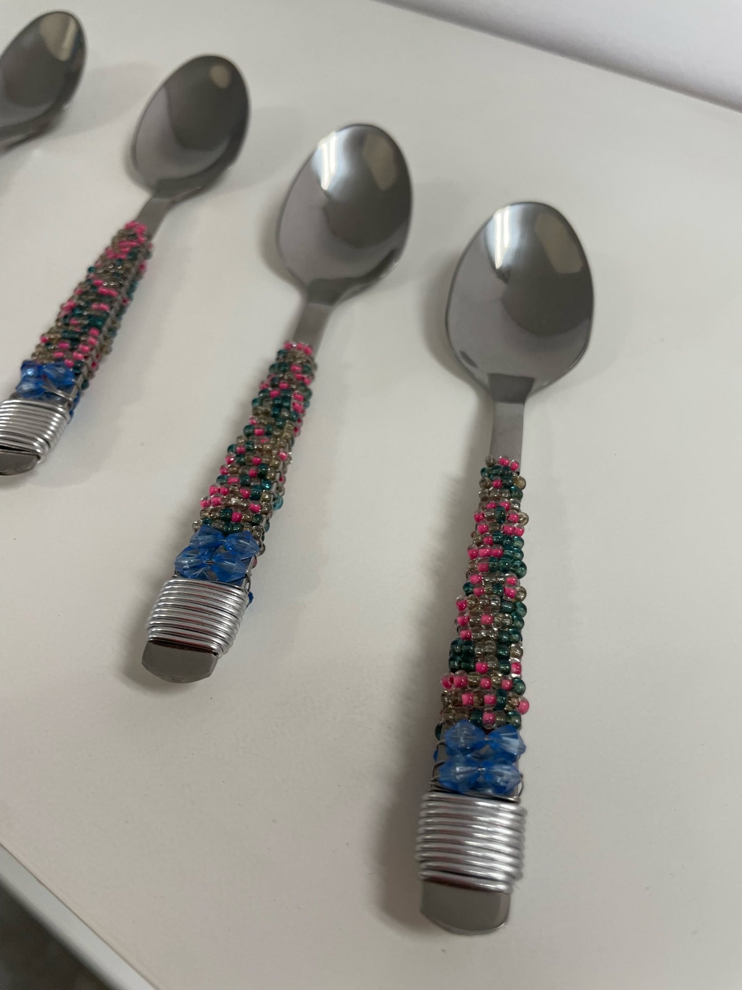 Vintage Beaded Spoon Set