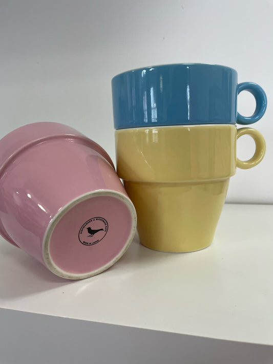 Vintage Stacking Coffee Mug Set