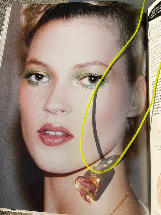 Vintage Heart Glass Pendant Necklace