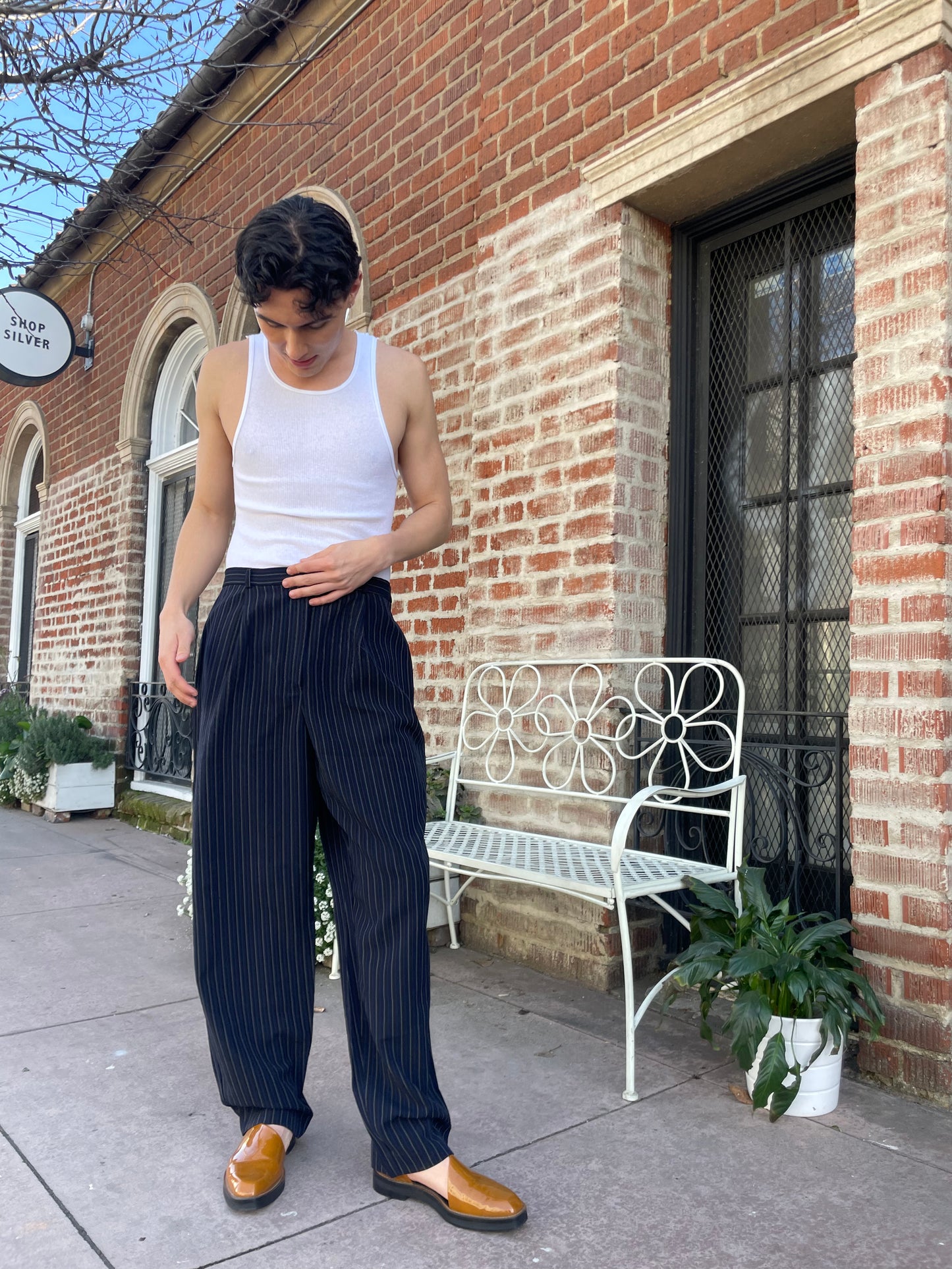 Pin Striped Black Trousers