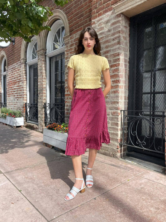 Yellow Crochet Top (S)