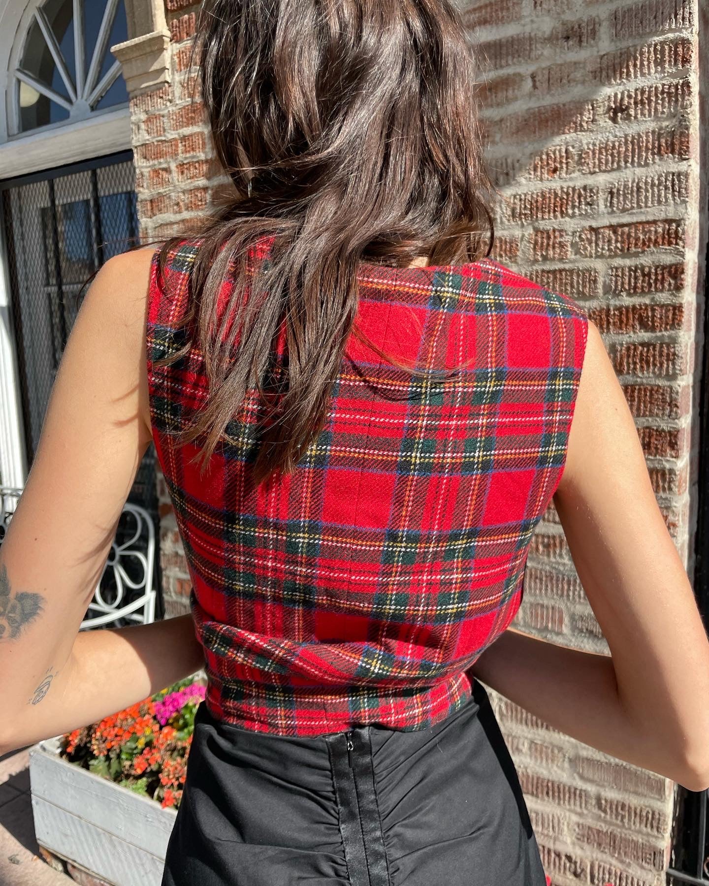 Plaid Wool Vest (S)