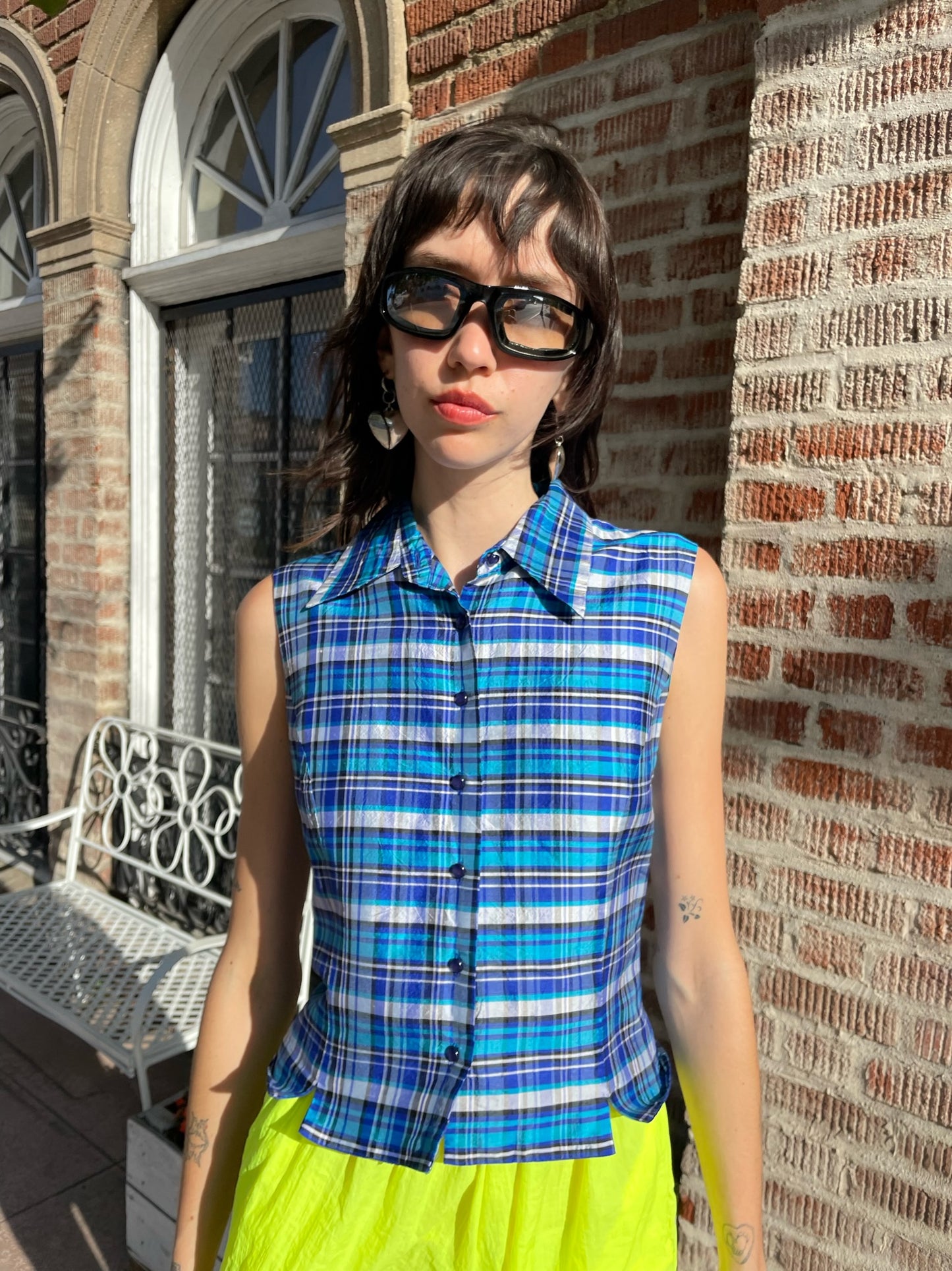 Silk Plaid Vest (S)