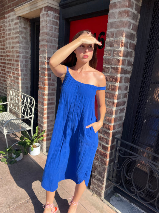 Cobalt Blue Cotton Dress (S)