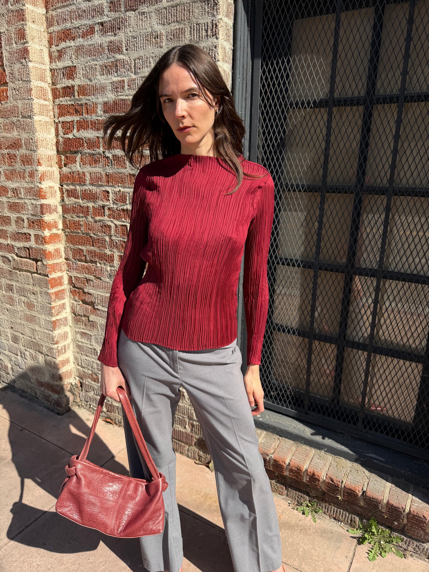 Oxblood Textured Long Sleeve (S)
