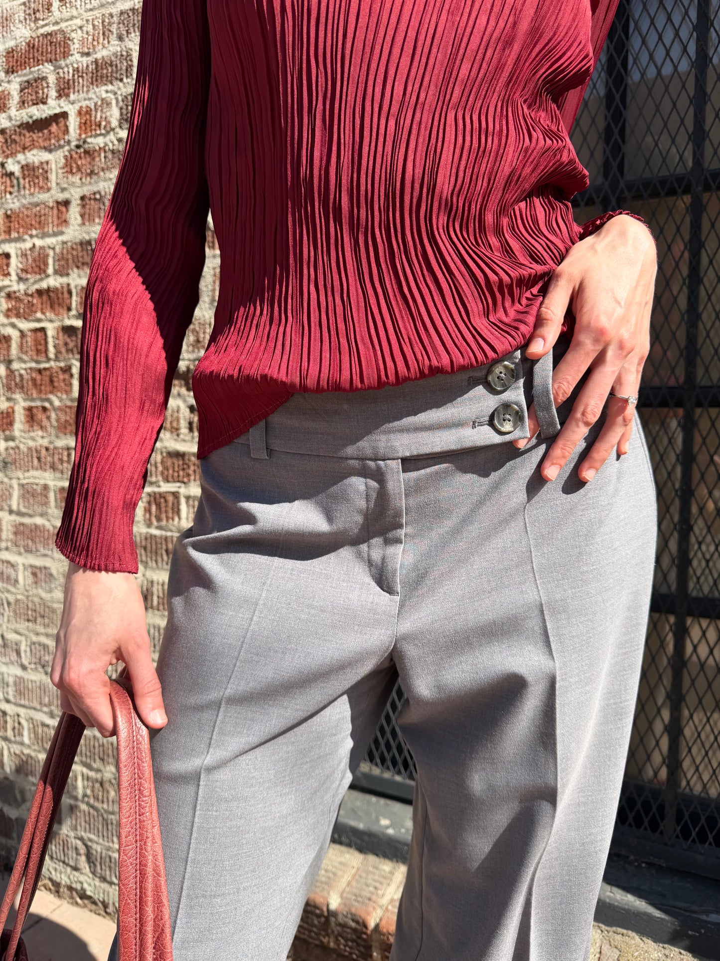 Grey Low Waist Slacks (S)
