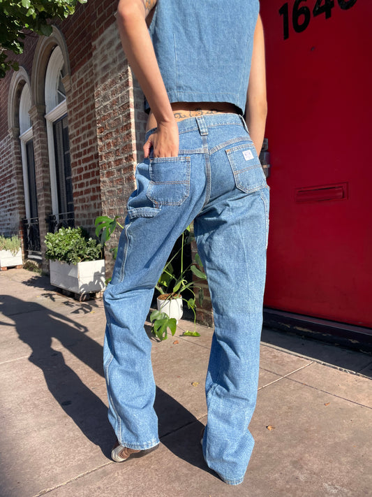 girl in denim top and jeans