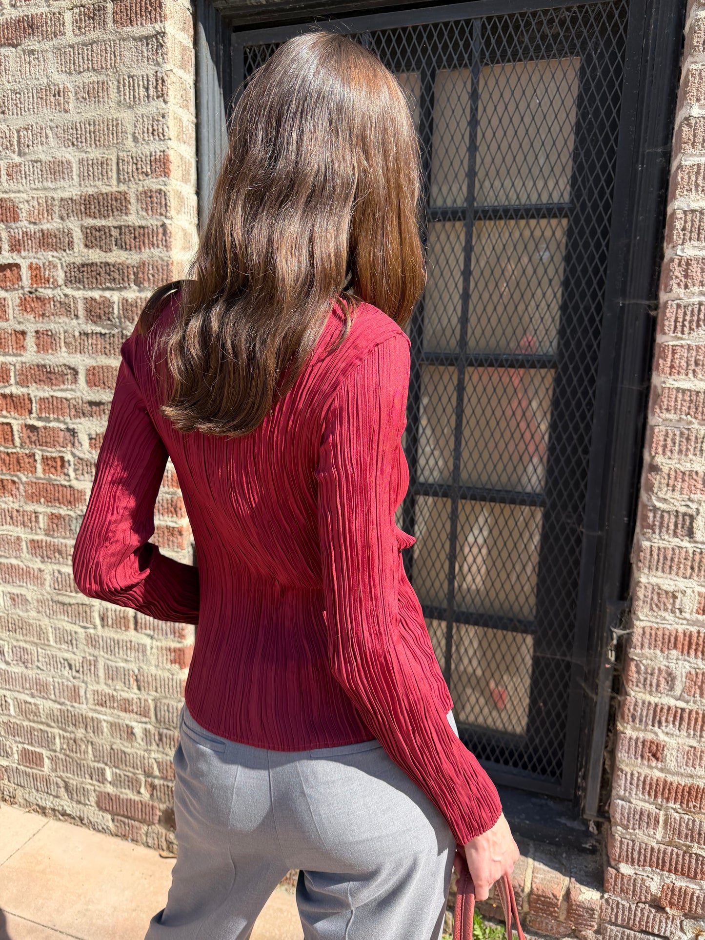 Oxblood Textured Long Sleeve (S)