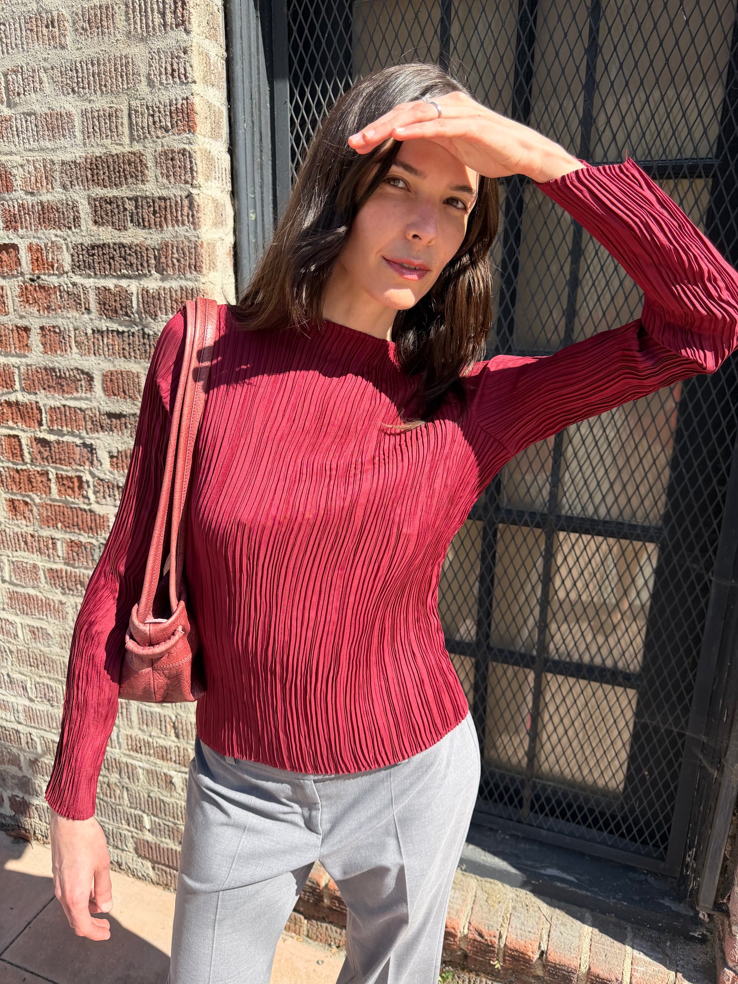 Oxblood Textured Long Sleeve (S)
