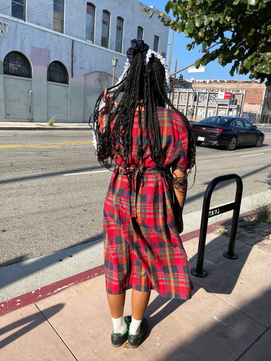 Red Red Plaid Dress (L-XL)