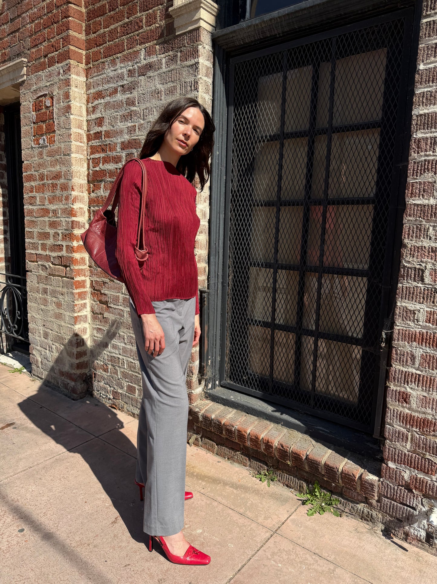 Oxblood Textured Long Sleeve (S)