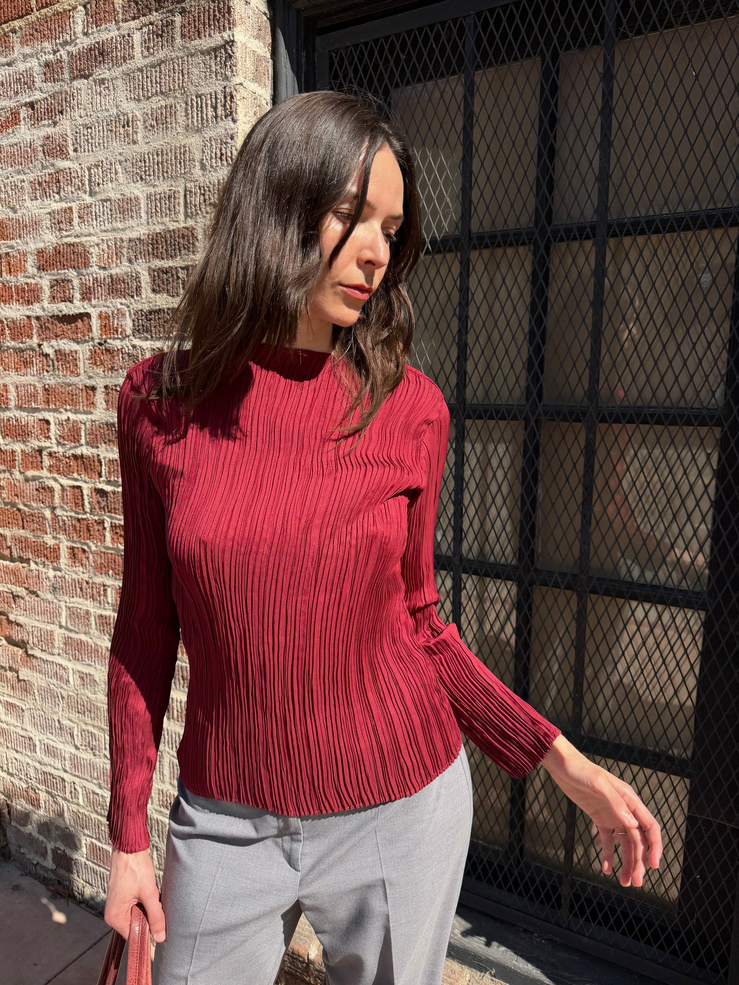 Oxblood Textured Long Sleeve (S)