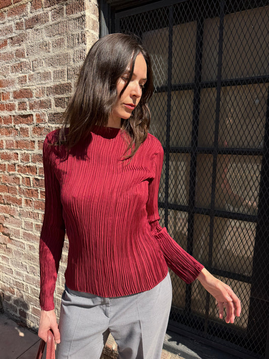 Oxblood Textured Long Sleeve (S)