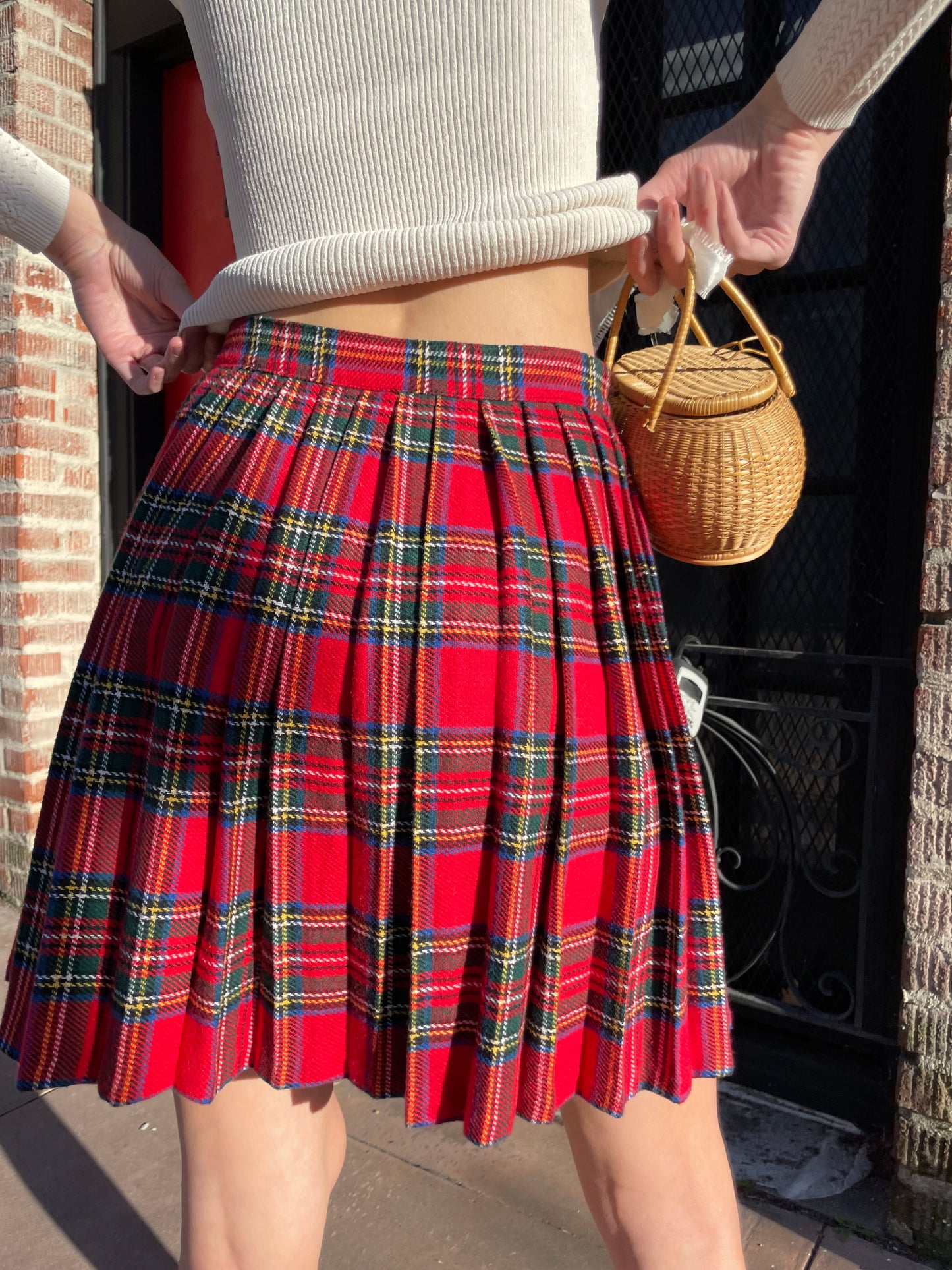 Red Plaid Skirt (S)