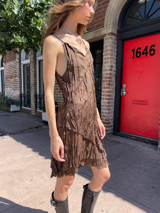 girl in brown dress