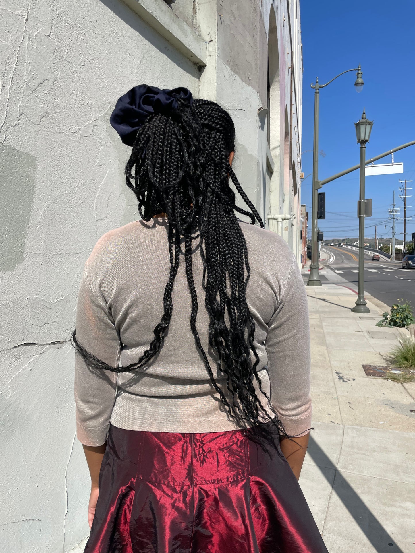 girl wearing two tone blouse