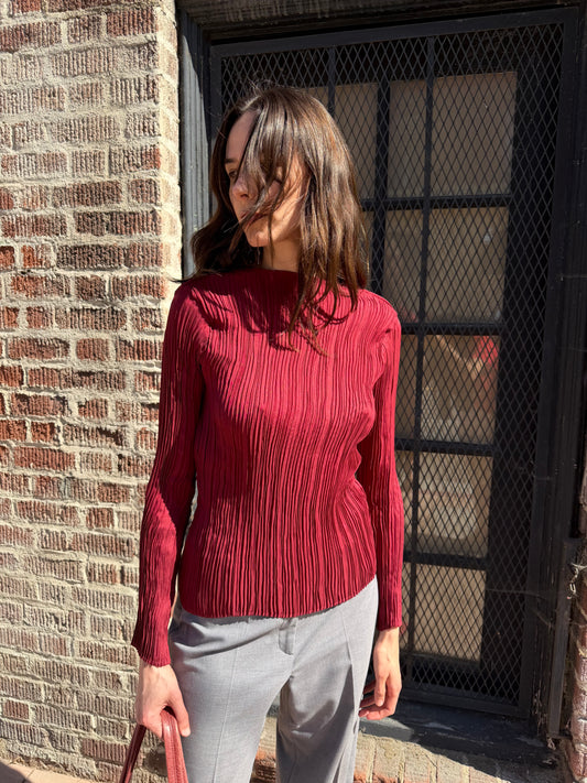 Oxblood Textured Long Sleeve (S)
