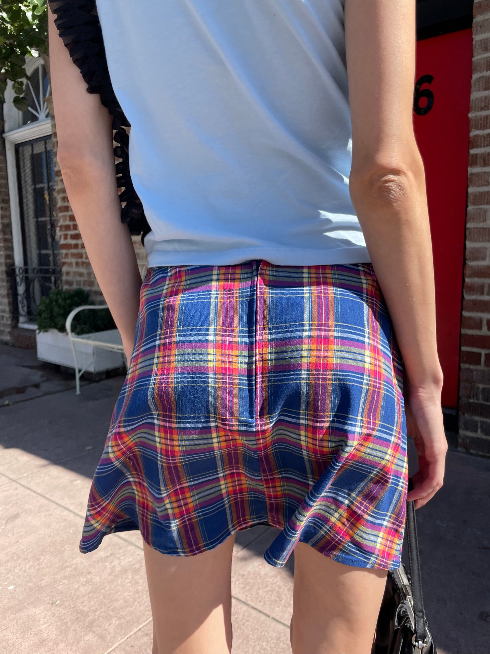 90s Plaid Mini Skirt S