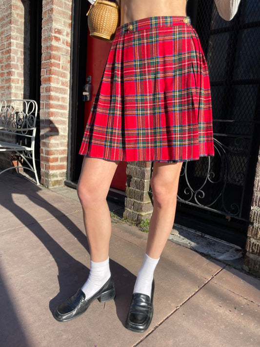 Red Plaid Skirt (S)