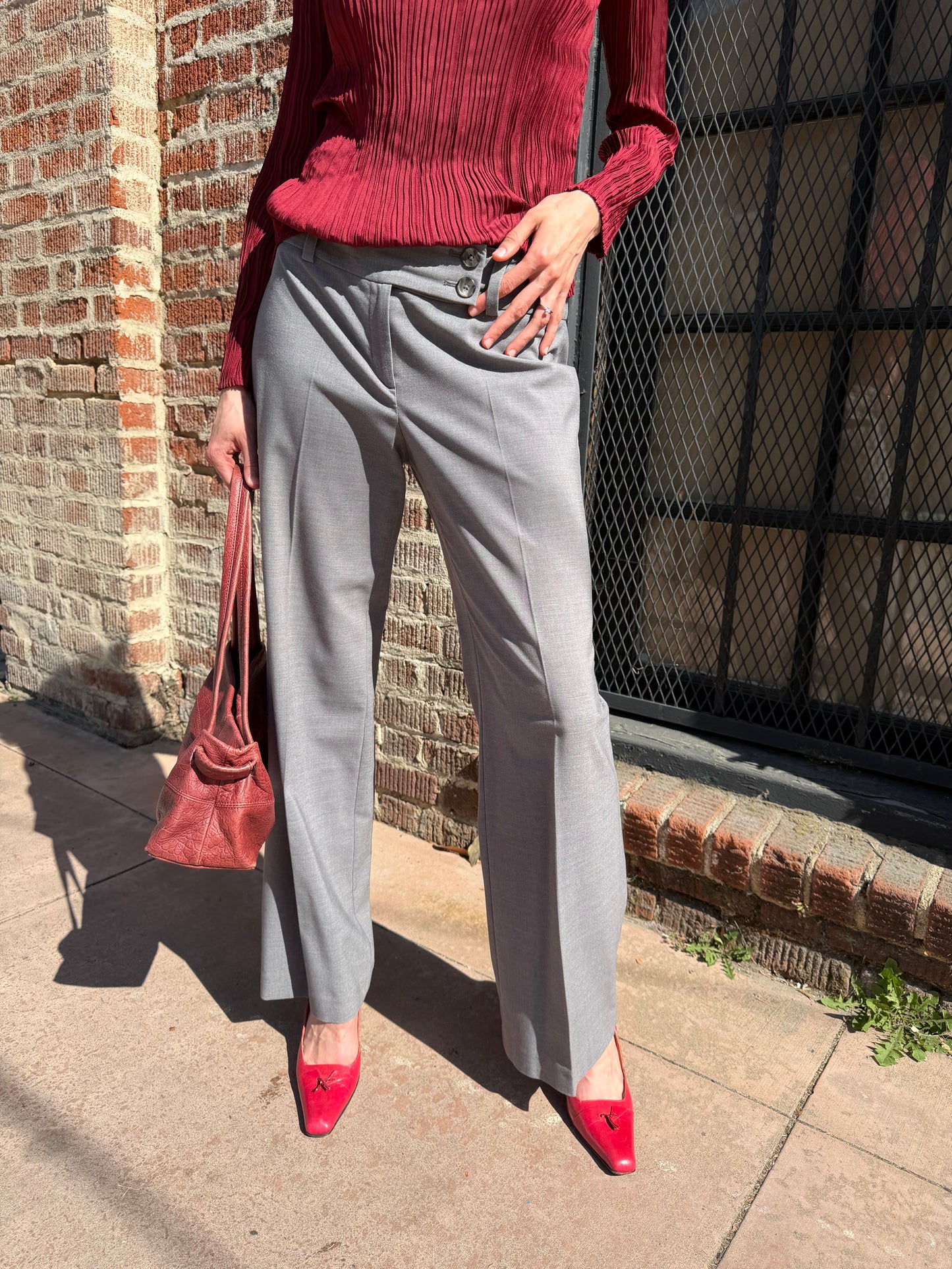 Grey Low Waist Slacks (S)