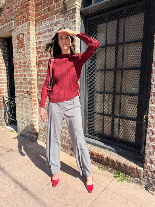 Grey Low Waist Slacks (S)