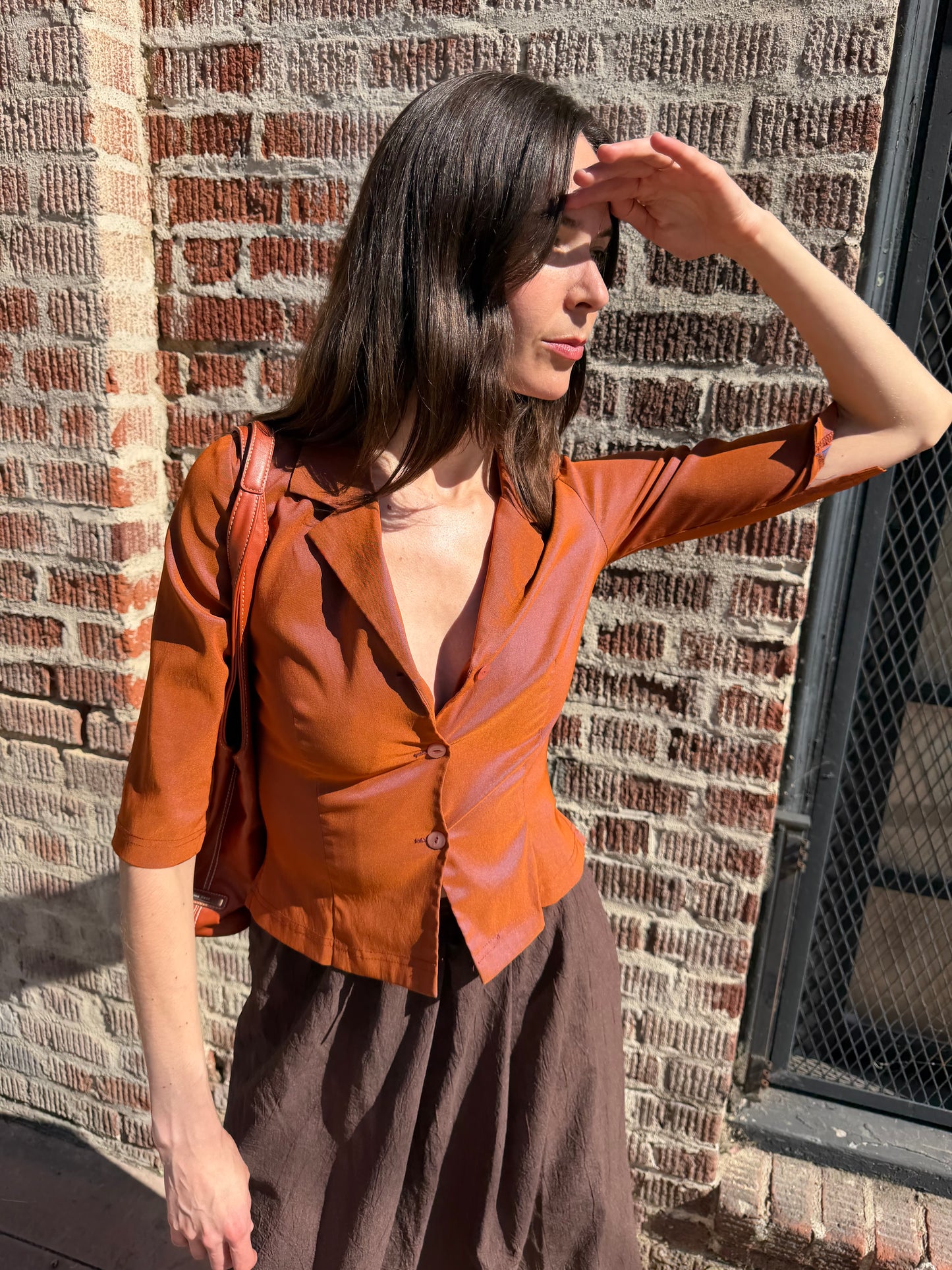 Burt Orange Button Down (S)