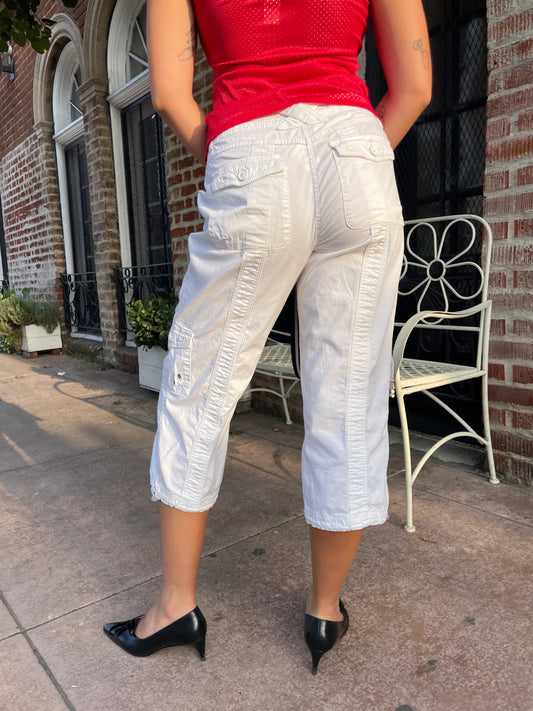 girl in white capri pants