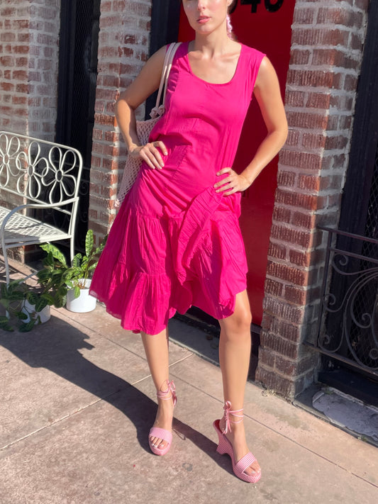 Magenta Cotton Dress (S)