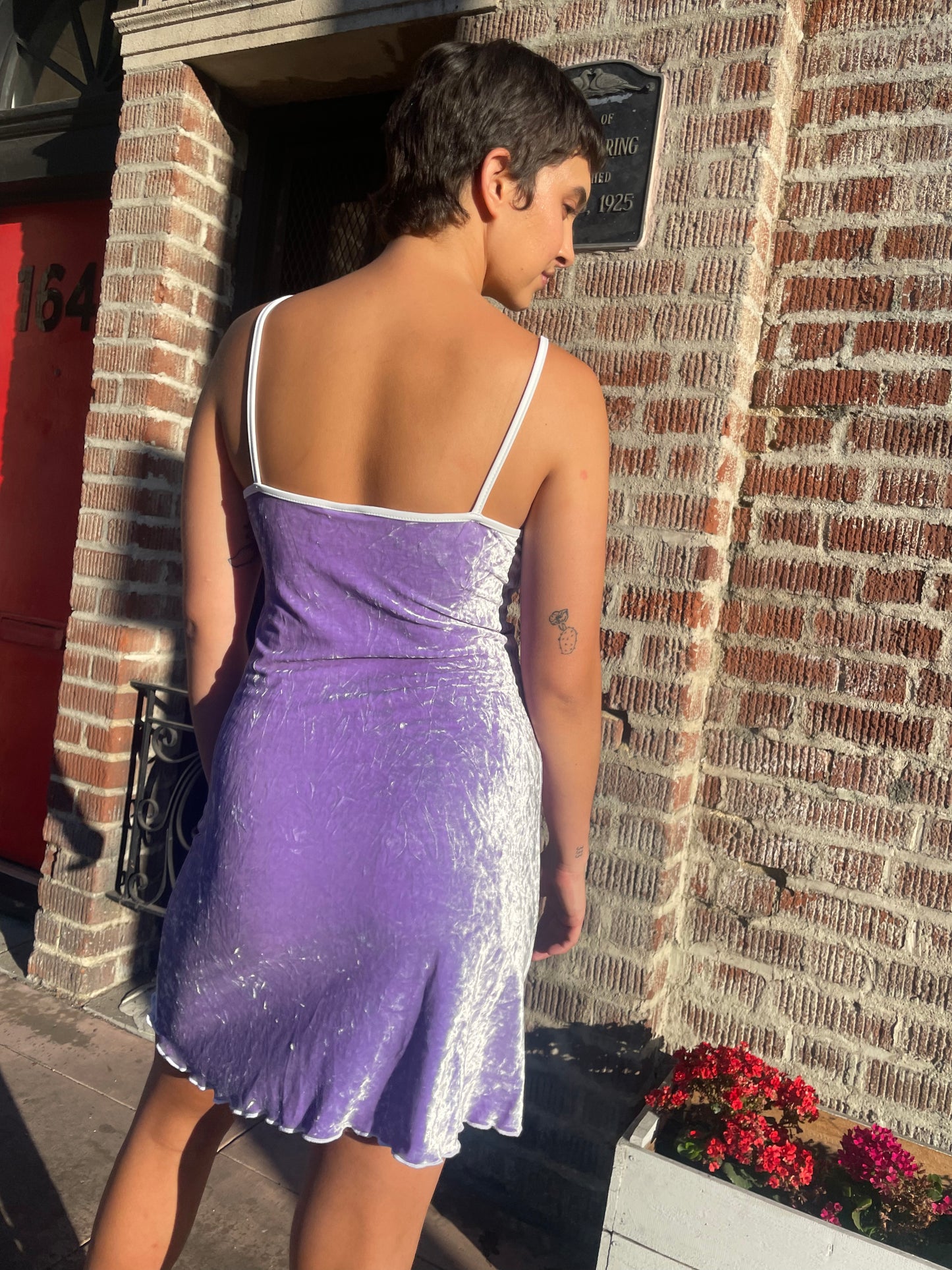 girl in purple dress