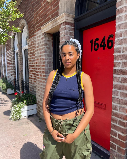 Navy Racerback Tank Top (L)