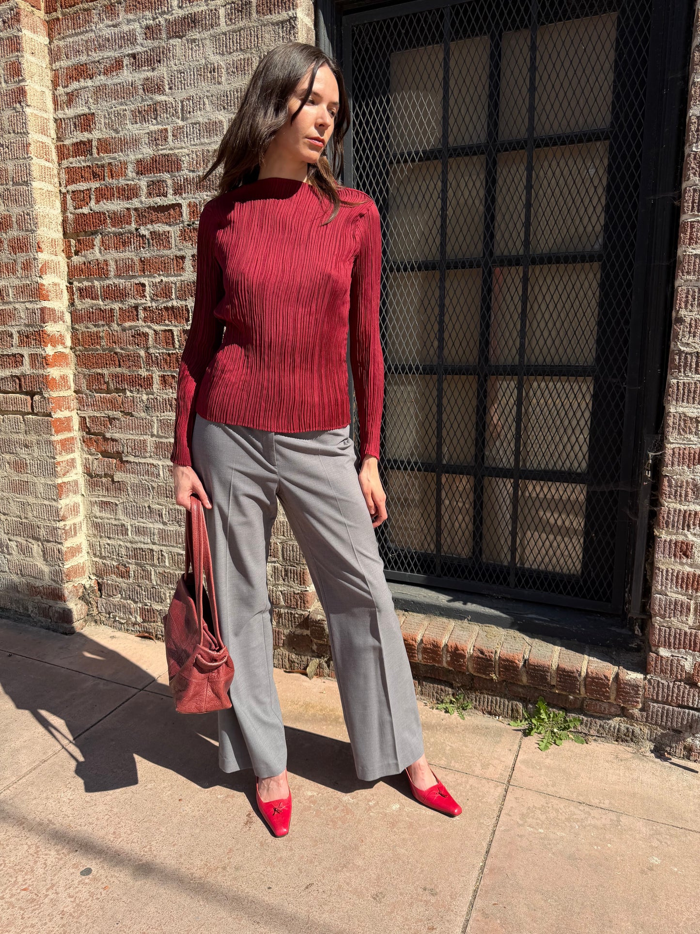 Grey Low Waist Slacks (S)