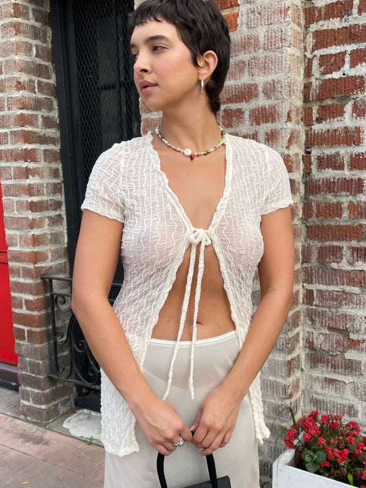 girl in sheer white top