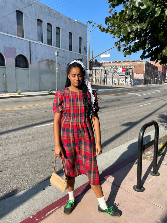 Red Red Plaid Dress (L-XL)