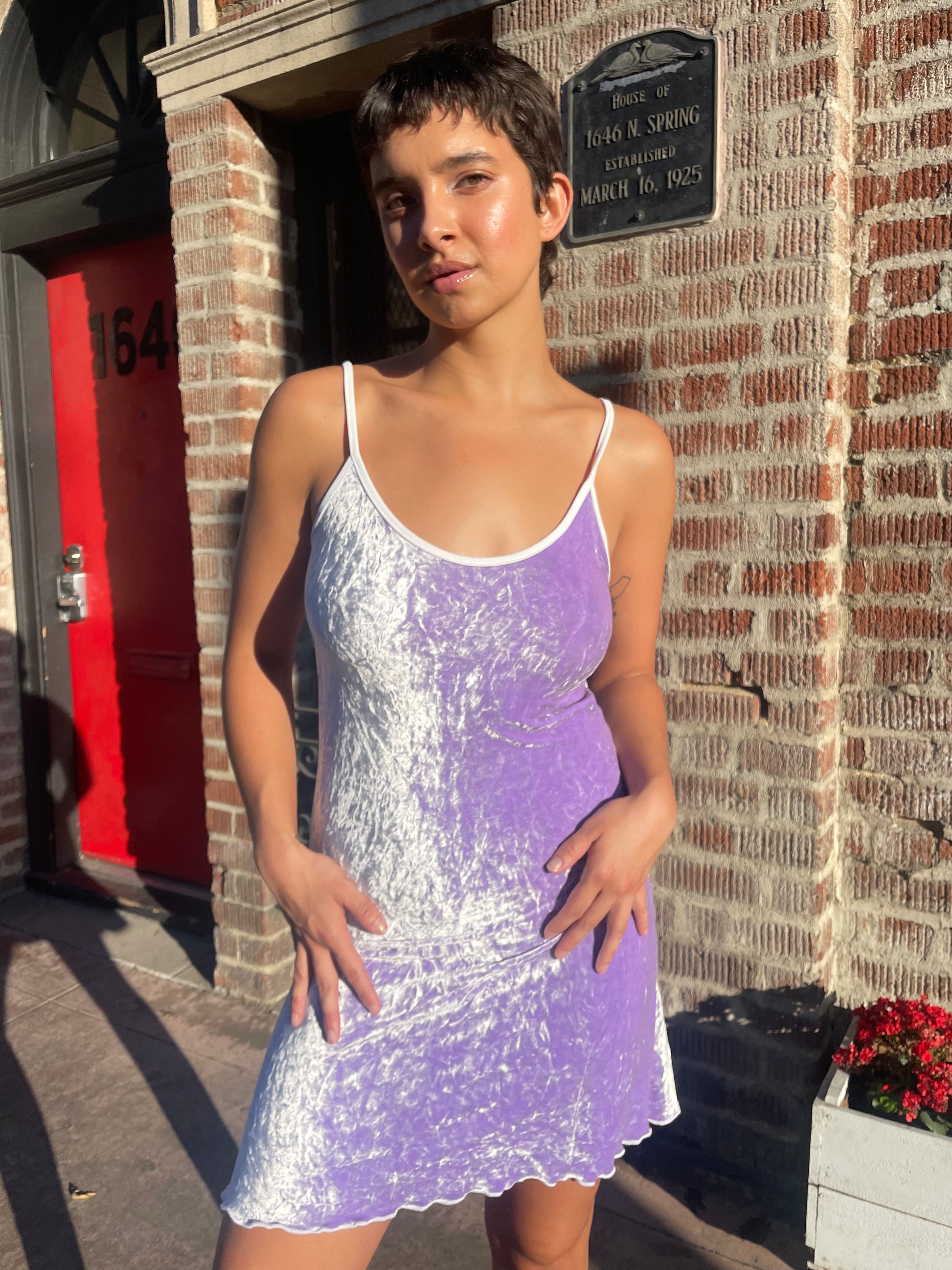 girl in purple dress
