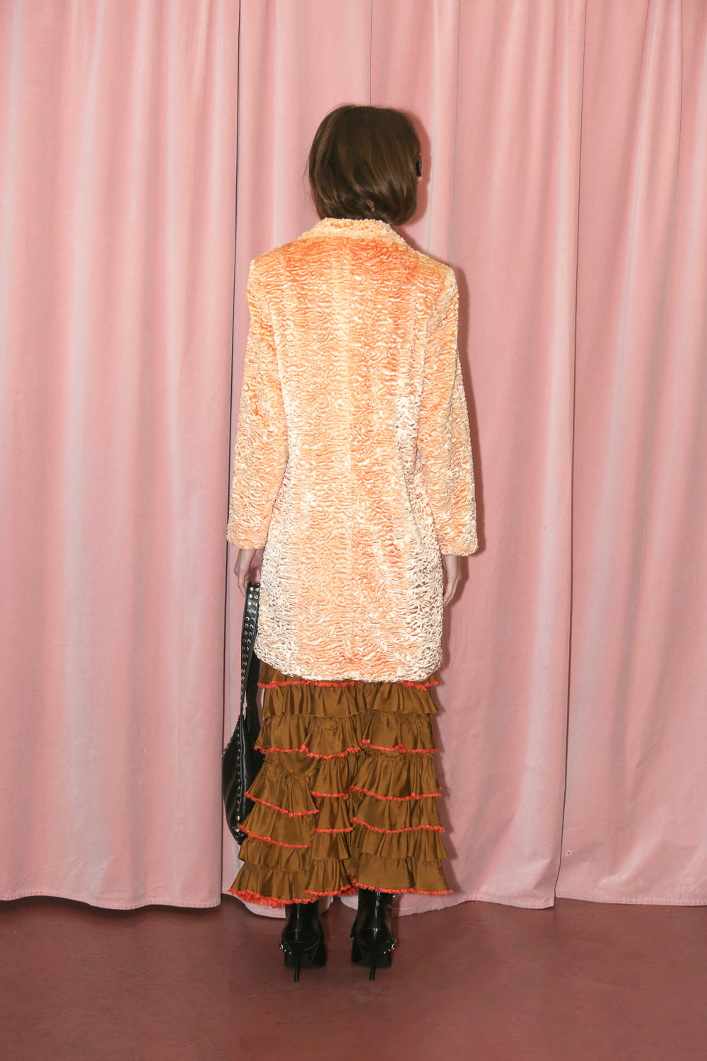 Peachy Faux Fur Coat (S)