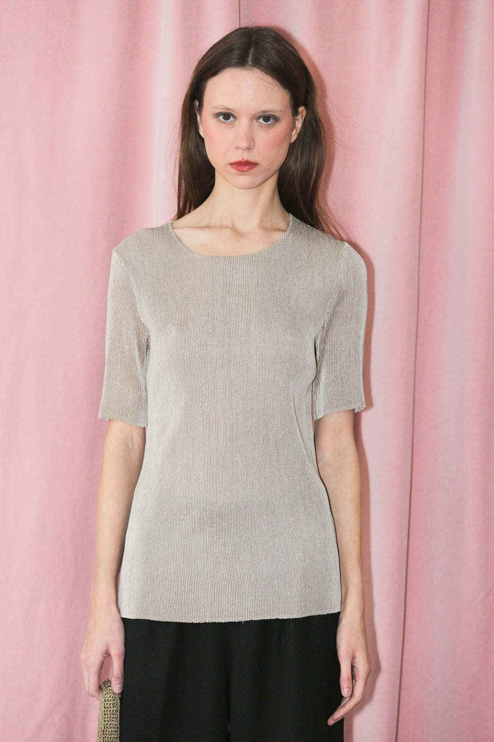 Silver Pleated Top (S-M)