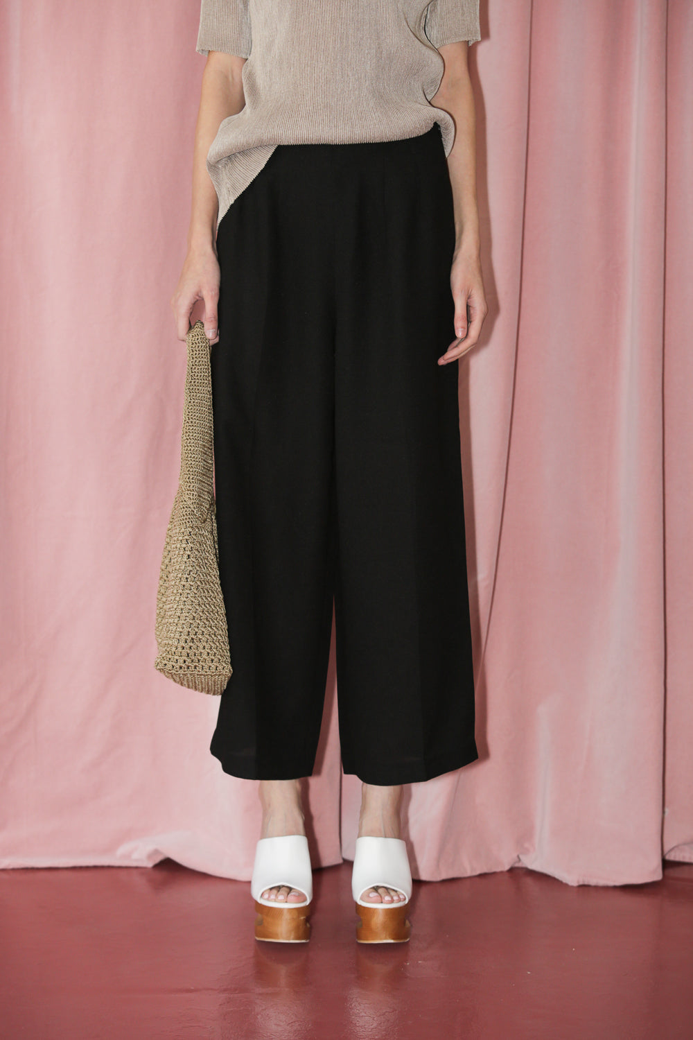 Black Wide Leg Trouser (S-M)